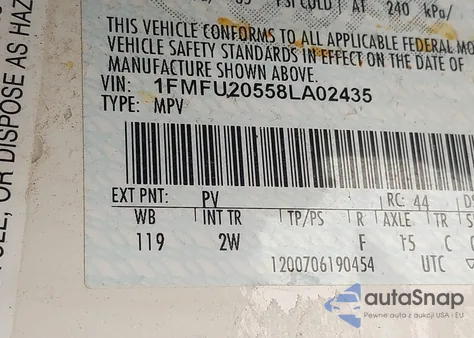 2008 Ford Expedition Limited from USA, damaged, VIN 1FMFU20558LA02435